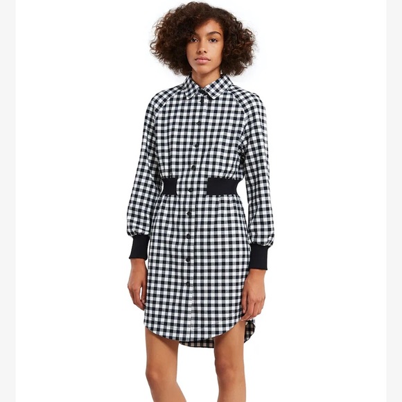 Esprit Opening Ceremony Black White Gingham Check Shirt Dress - Picture 7 of 7